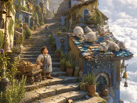 The Birds Peck the Roofs