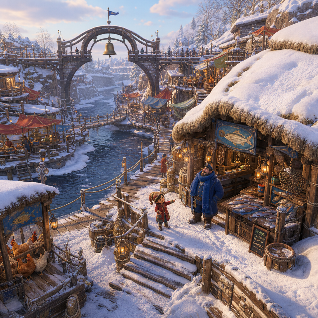 Snow on the Fish Stall